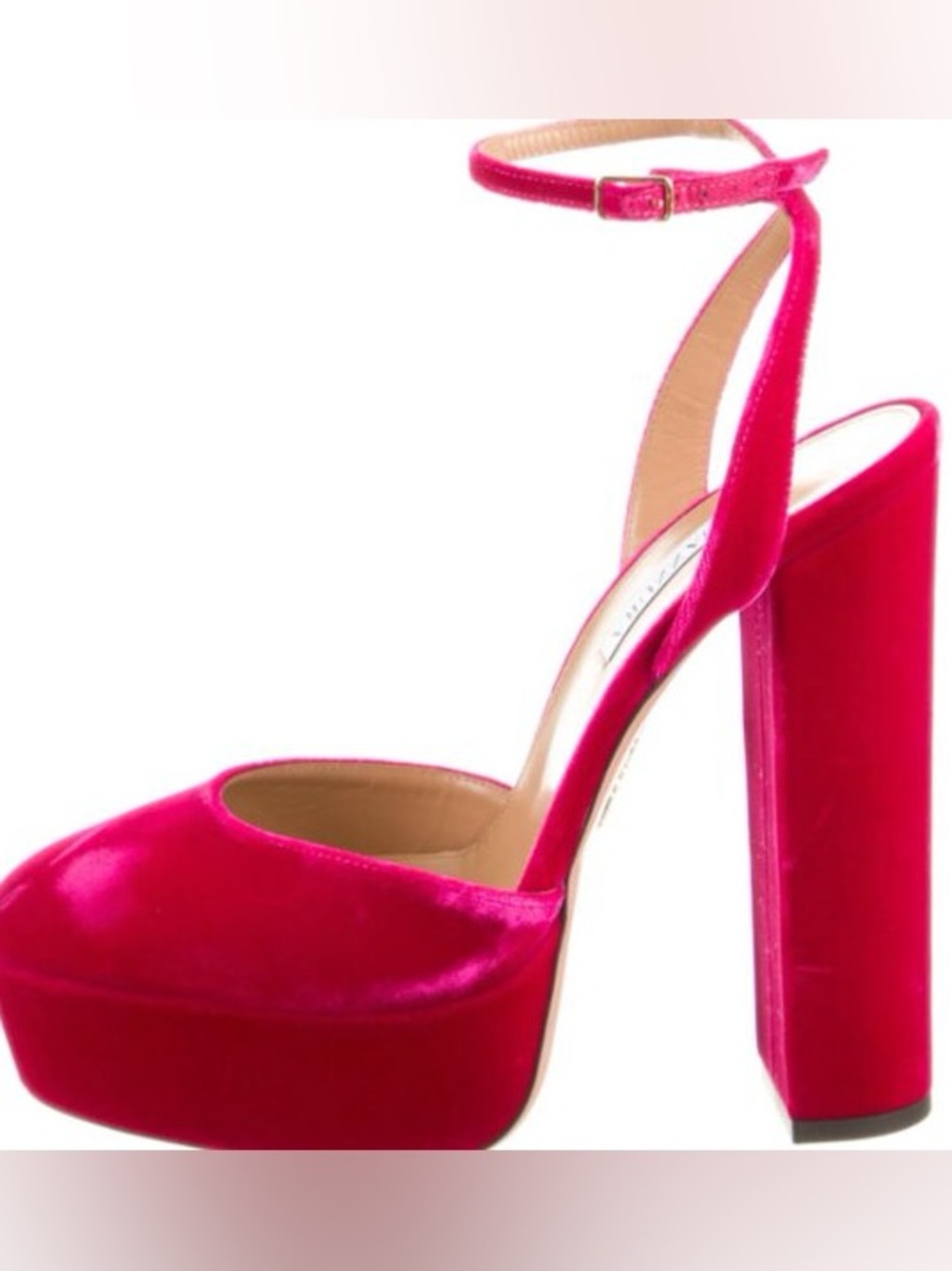 Aquazzura Divine 130 velvet platform sandals US 9.5